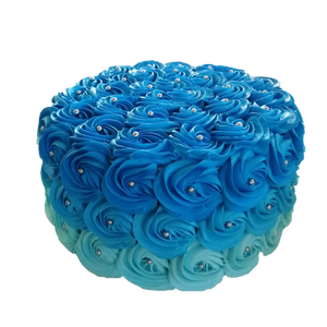 Blue Ombre Rose Cake 渐变蓝色玫瑰蛋糕