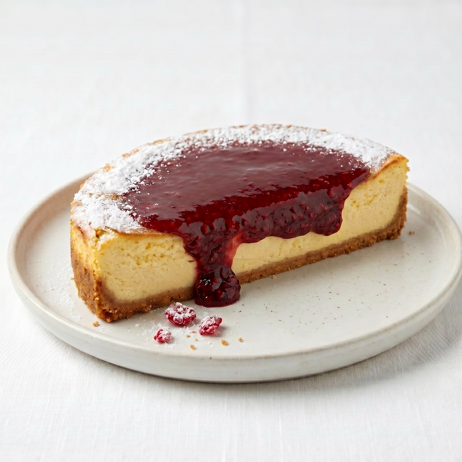 Sliced Raspberry Basque Cheesecake覆盆子巴斯克蛋糕半切