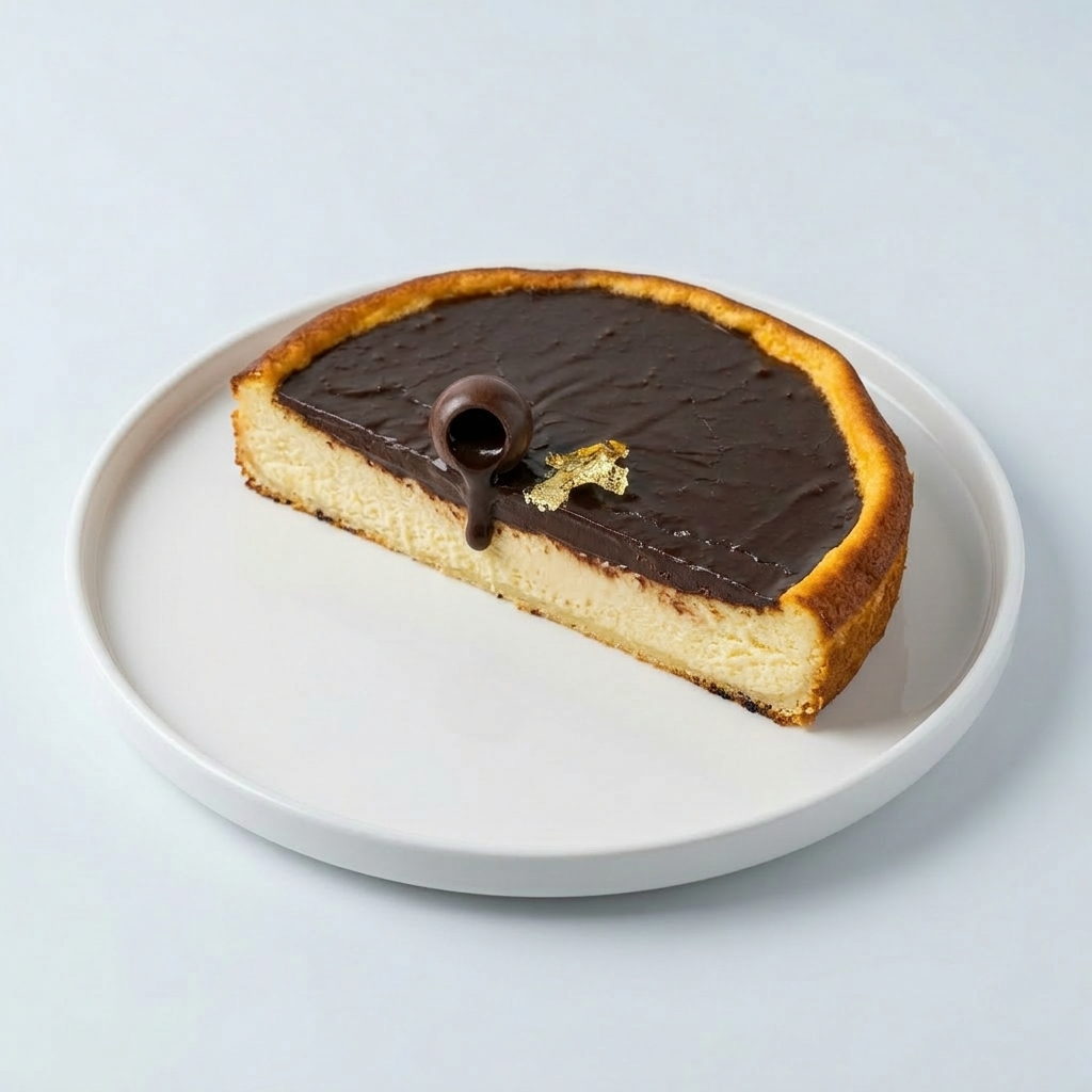 Sliced Chocolate Basque Cheesecake巧克力巴斯克蛋糕半切