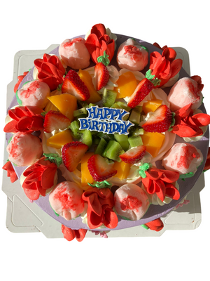Colourful Longevity Peach Cake 五彩小壽桃蛋糕